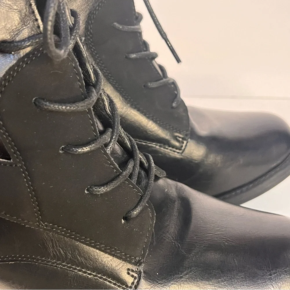 Pierre Dumas Ravenna-19 Black Side Zipper Buckle Lace Up Ankle Boots Women - Picture 9 of 12